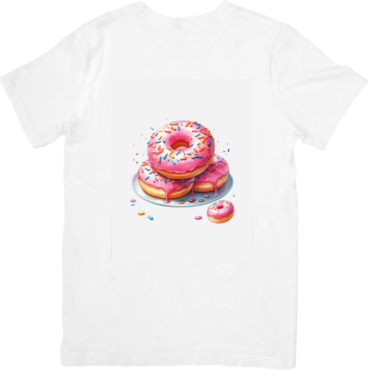 Pink Sprinkle Donuts T-Shirt | Cute Stacked Doughnut Graphic Tee | Dessert Lover Gift