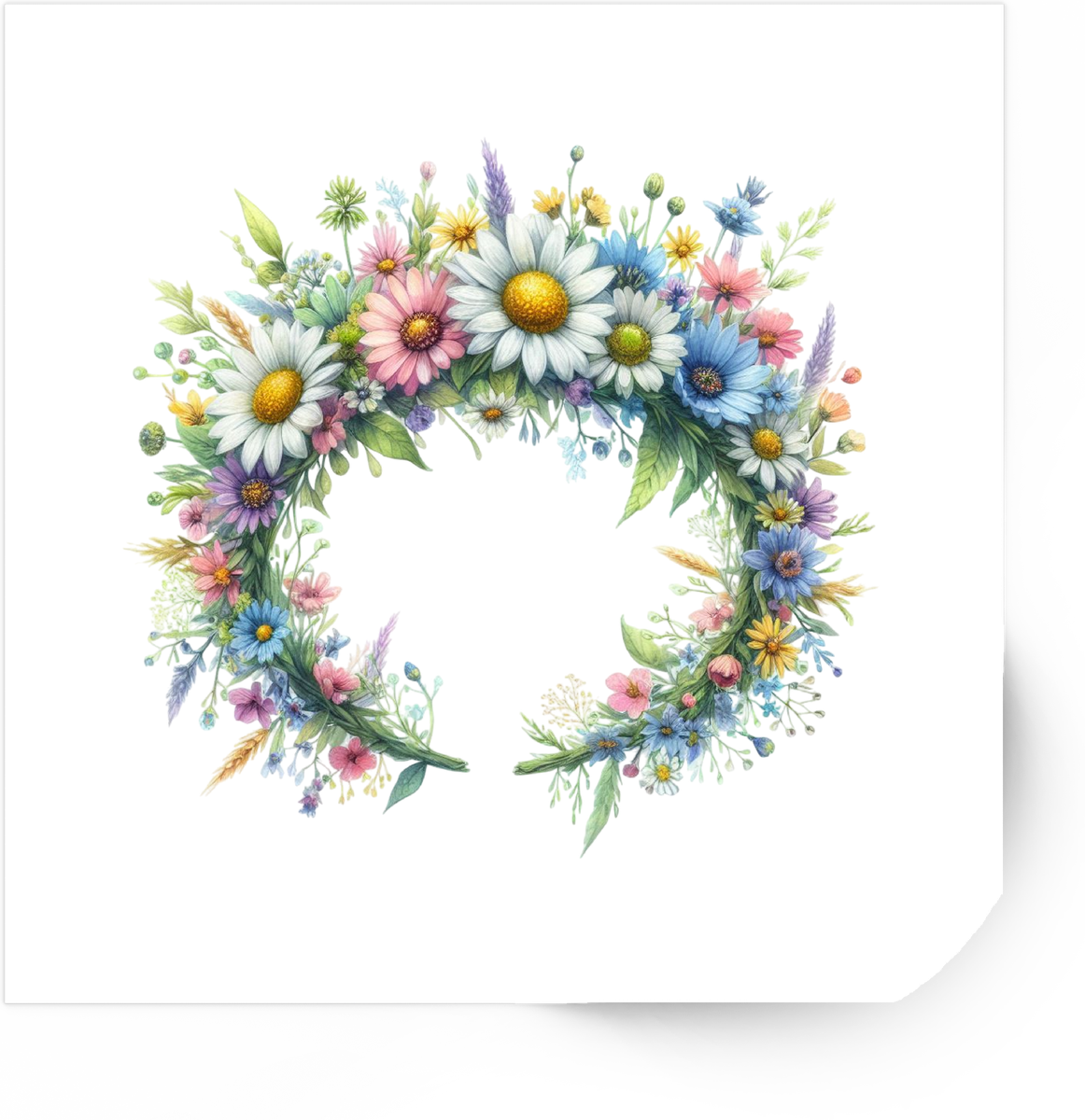 Wildflower Crown Sticker | Watercolor Floral Wreath Vinyl Decal | Botanical Spring Gift