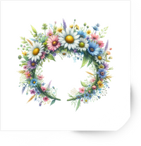 Thumbnail for Wildflower Crown Sticker | Watercolor Floral Wreath Vinyl Decal | Botanical Spring Gift