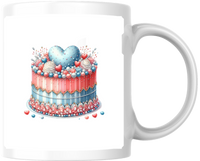 Thumbnail for Patriotic Heart Cake Mug | Red White & Blue Watercolor Coffee Mug | 4th Of July Gift