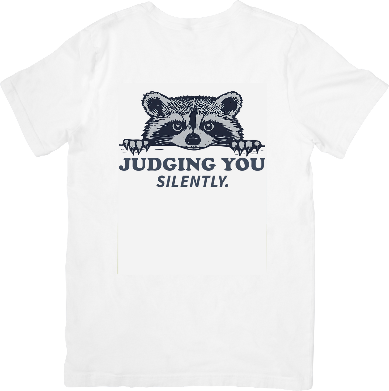 Judging You Silently Raccoon T-Shirt | Funny Animal Graphic Tee | Sarcastic Humor Gift