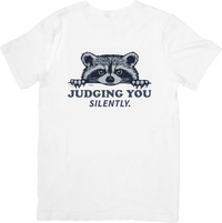 Thumbnail for Judging You Silently Raccoon T-Shirt | Funny Animal Graphic Tee | Sarcastic Humor Gift