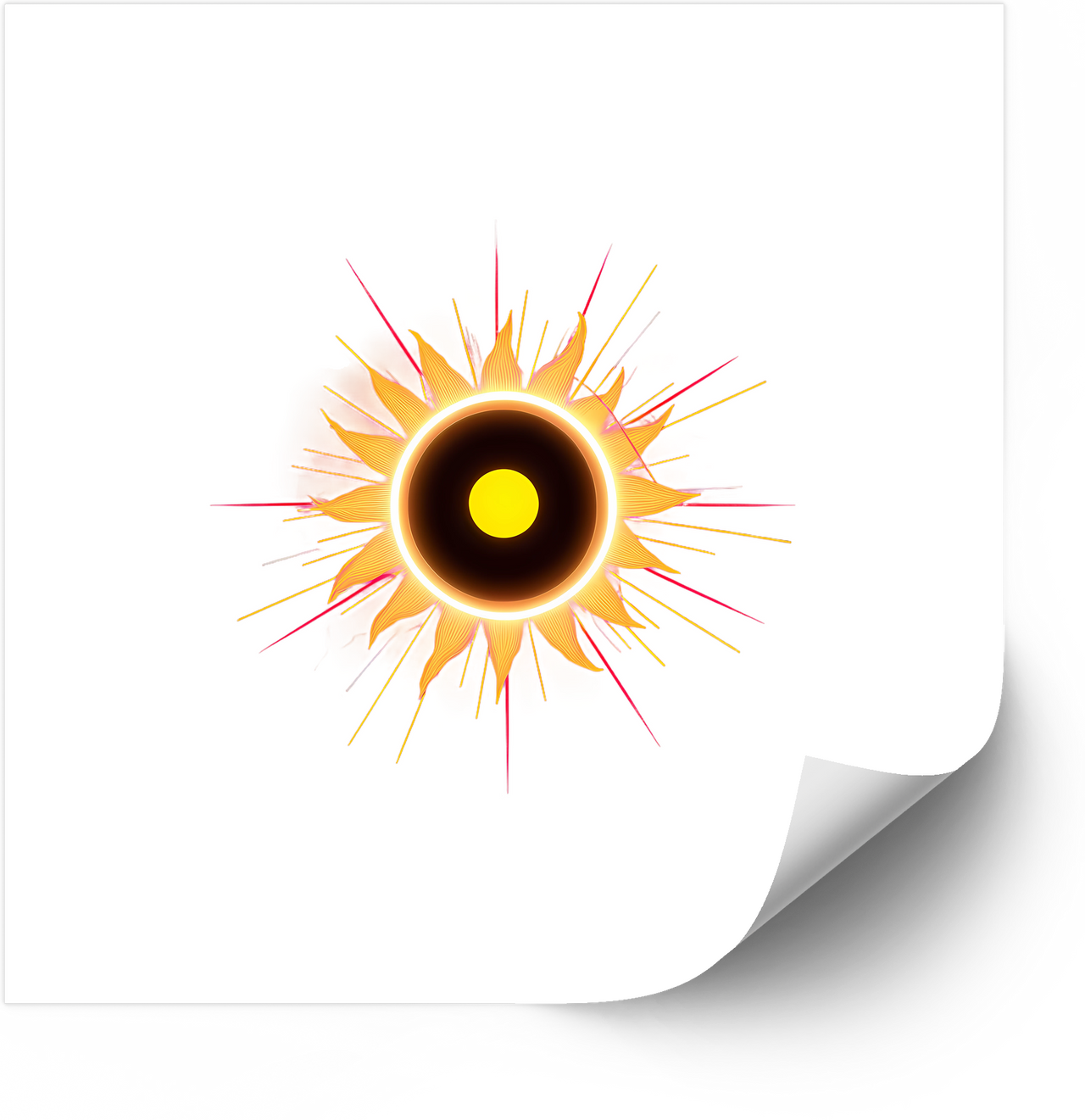Solar Eclipse Burst Sticker | Glowing Sun Corona Vinyl Decal | Astronomy Space Gift