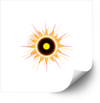 Thumbnail for Solar Eclipse Burst Sticker | Glowing Sun Corona Vinyl Decal | Astronomy Space Gift