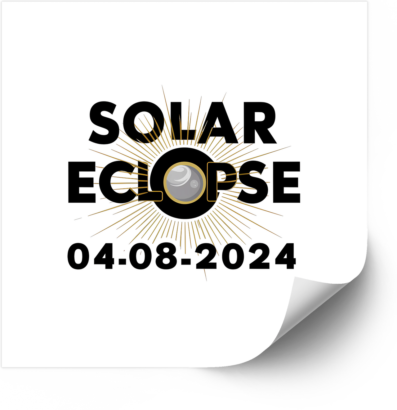 Solar Eclipse April 2024 Sticker | Minimalist Celestial Event Vinyl Decal