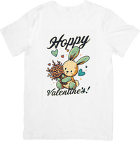Thumbnail for Hoppy Valentines Bunny T-Shirt | Cute Kawaii Holiday Graphic Tee | Valentine Gift