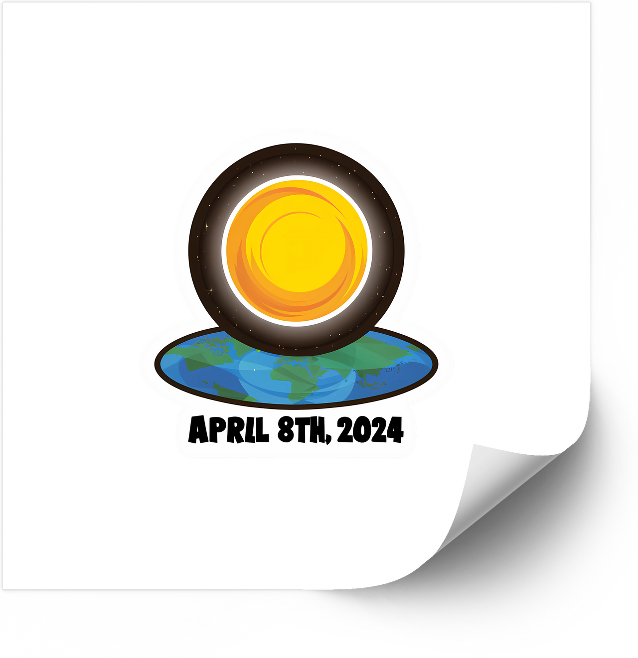 April 8th 2024 Eclipse Sticker | Solar Eclipse Earth Vinyl Decal | Astronomy Souvenir Gift