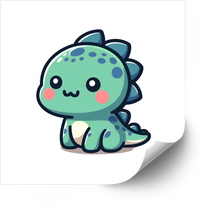Thumbnail for Cute Baby Dinosaur Kawaii Sticker | Kawaii Green Dino Vinyl Decal