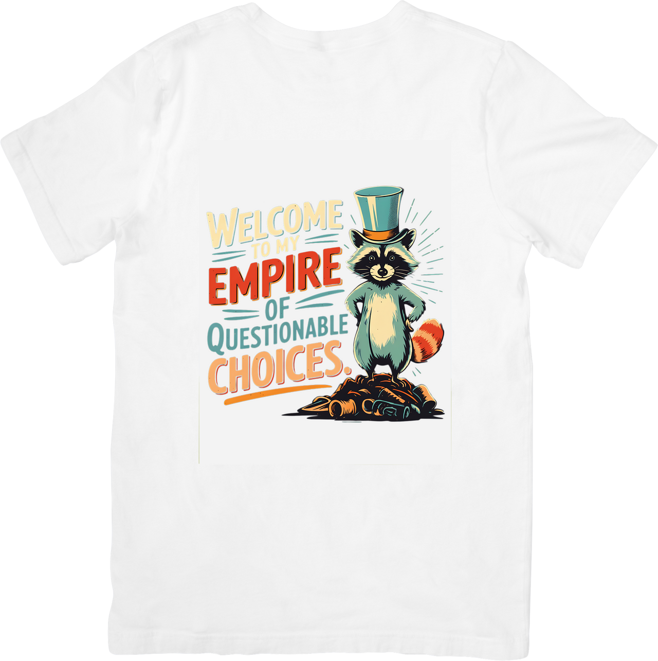 Empire Of Questionable Choices Raccoon T-Shirt | Funny Vintage Graphic Tee | Humor Gift