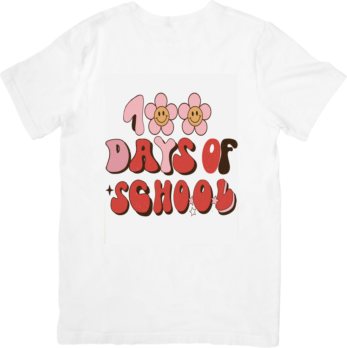 100 Days Of School T-Shirt | Retro Groovy Daisy Graphic Tee | Teacher Student Gift