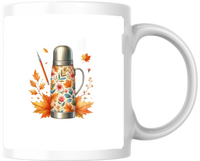 Thumbnail for Autumn Floral Thermos Mug | Cozy Fall Maple Leaf Coffee Mug | Pumpkin Season Gift