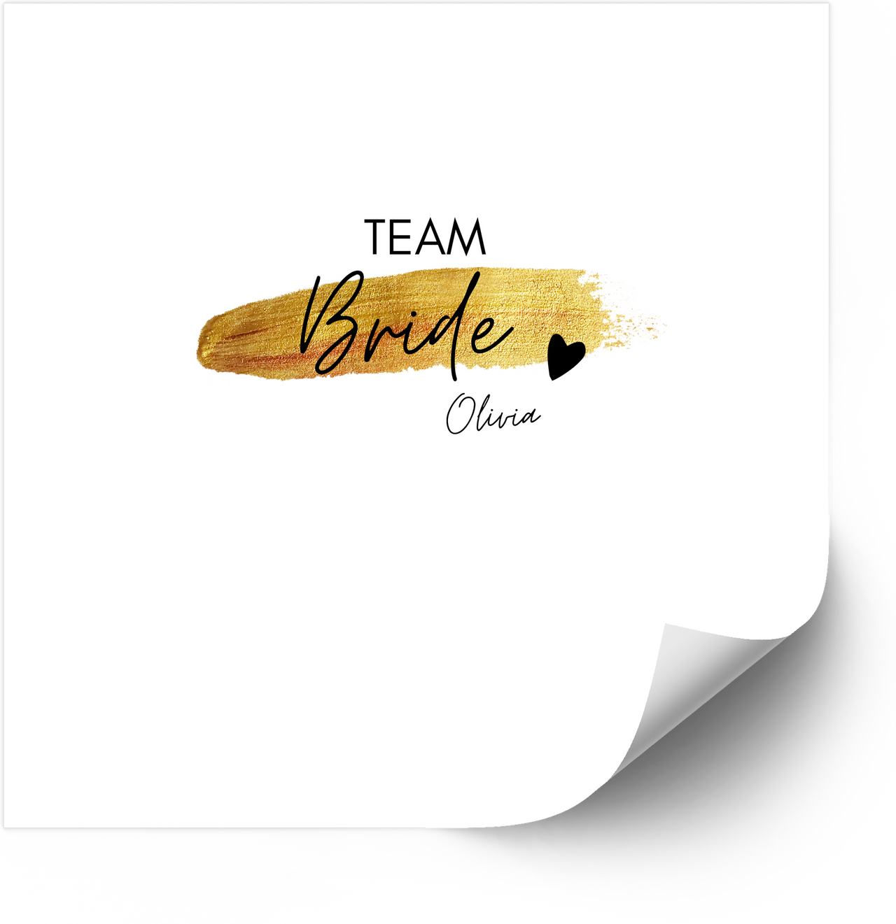 Team Bride Gold Sticker | Minimalist Wedding Vinyl Decal