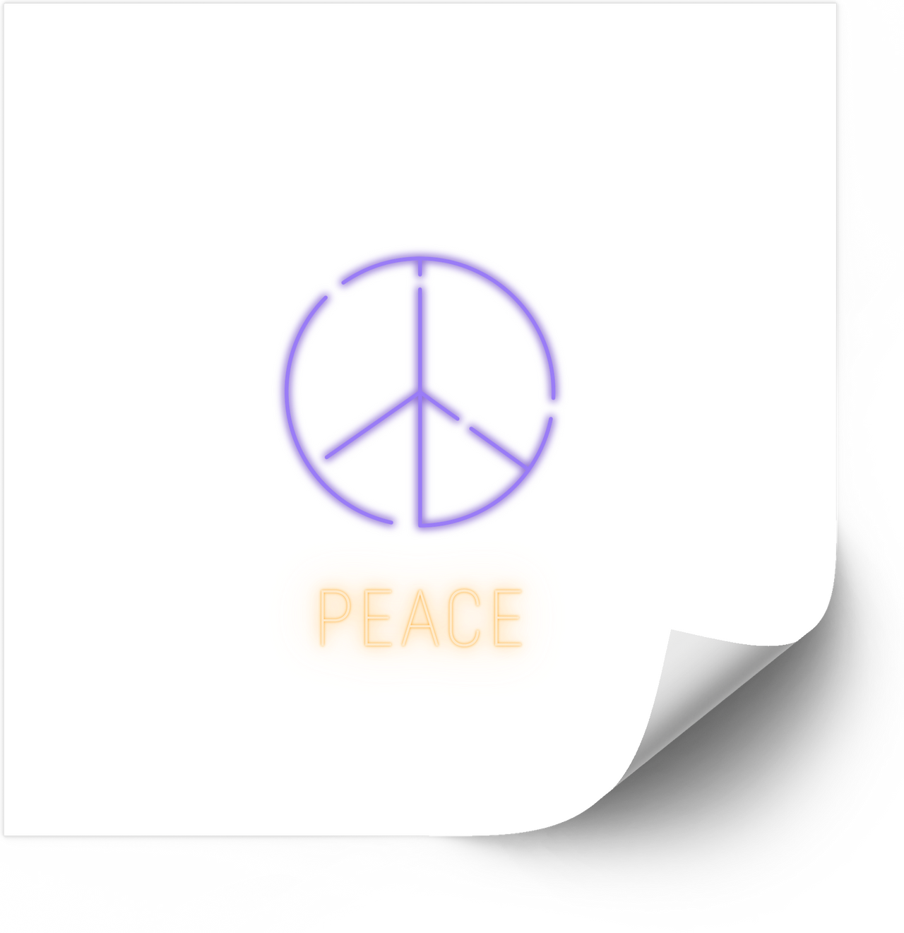 Peace Sign Neon Sticker | Minimalist Retro Vinyl Decal