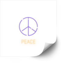 Thumbnail for Peace Sign Neon Sticker | Minimalist Retro Vinyl Decal