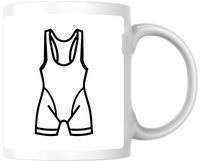 Thumbnail for Wrestling Singlet Mug | Black Line Art Wrestler Coffee Mug | Wrestling Coach Athlete Gift