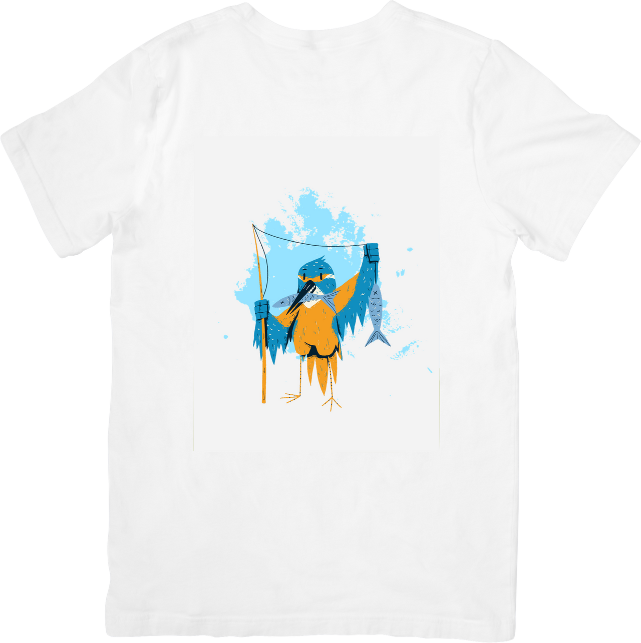 Kingfisher Fishing Bird T-Shirt | Vintage Nature Graphic Tee | Fishing Lover Gift