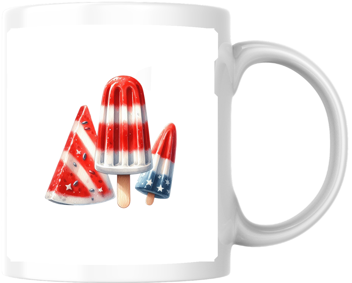 Patriotic Popsicle Mug | Red White & Blue Ice Pop Coffee Mug | Summer 4th Of July Gift