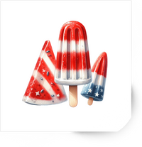 Thumbnail for Patriotic Popsicles Sticker | Watercolor 4th Of July Ice Pops Vinyl Decal | Summer USA Gift