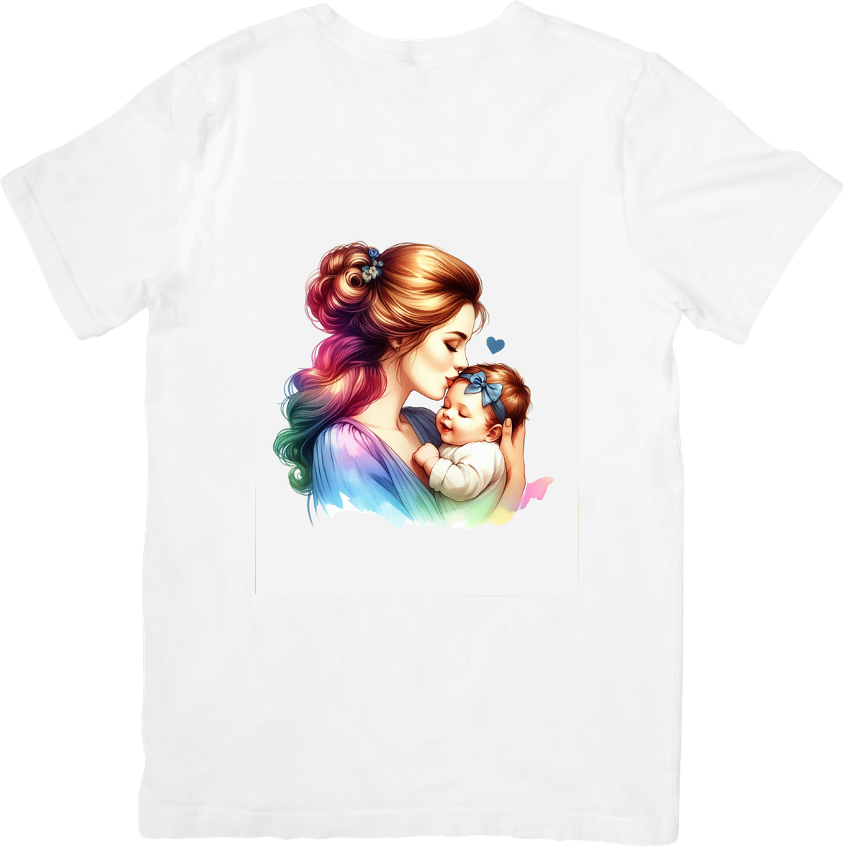 Mother And Baby T-Shirt | Colorful Watercolor Mom Love Graphic Tee | Mother's Day Gift