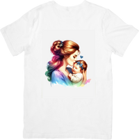 Thumbnail for Mother And Baby T-Shirt | Colorful Watercolor Mom Love Graphic Tee | Mother's Day Gift