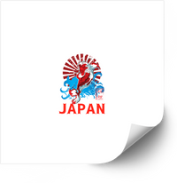 Thumbnail for Japan Koi Fish Rising Sun Sticker | Vintage Japanese Art Vinyl Decal