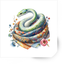 Thumbnail for Floral Serpent Sticker | Watercolor Snake With Flowers Vinyl Decal | Boho Mystic Gift