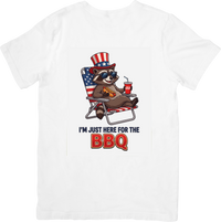 Thumbnail for Here For The BBQ Patriotic Raccoon T-Shirt | Funny Fourth of July Graphic Tee | Independence Day Gift