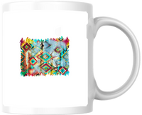 Thumbnail for Aztec Geometric Pattern Mug | Colorful Southwestern Tribal Coffee Mug | Boho Lover Gift