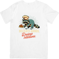 Thumbnail for Delicate Hands Devious Intentions Raccoon T-Shirt | Funny Vintage Graphic Tee | Humor Lover Gift