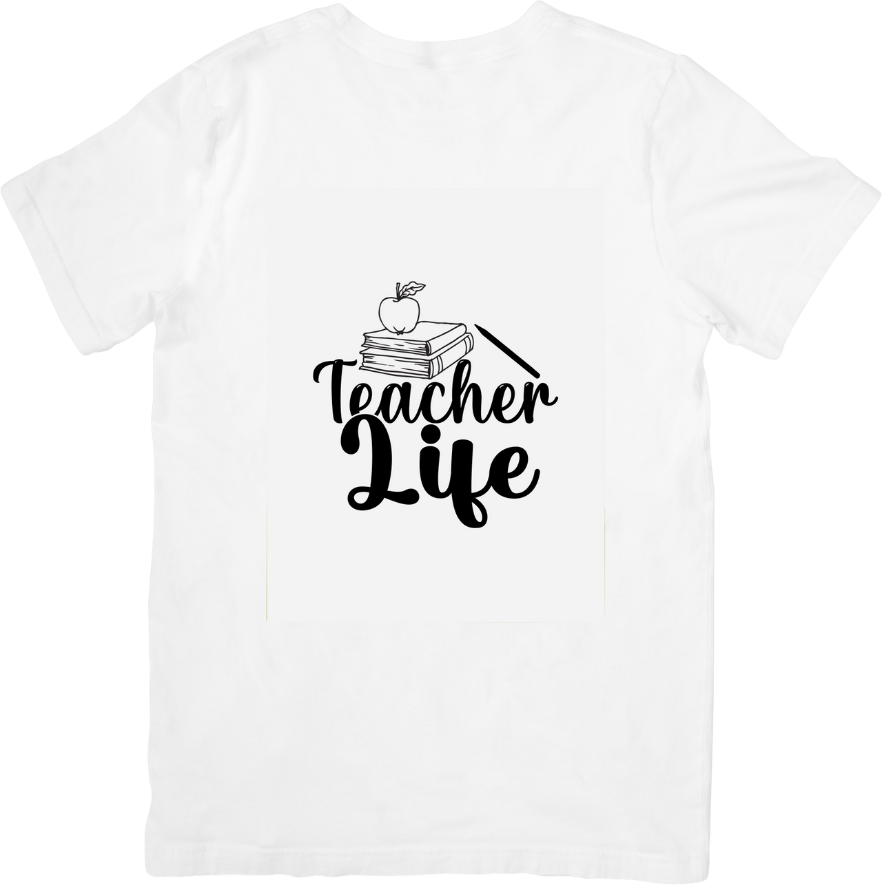 Teacher Life Apple Books T-Shirt | Minimalist Educator Graphic Tee | Teacher Gift