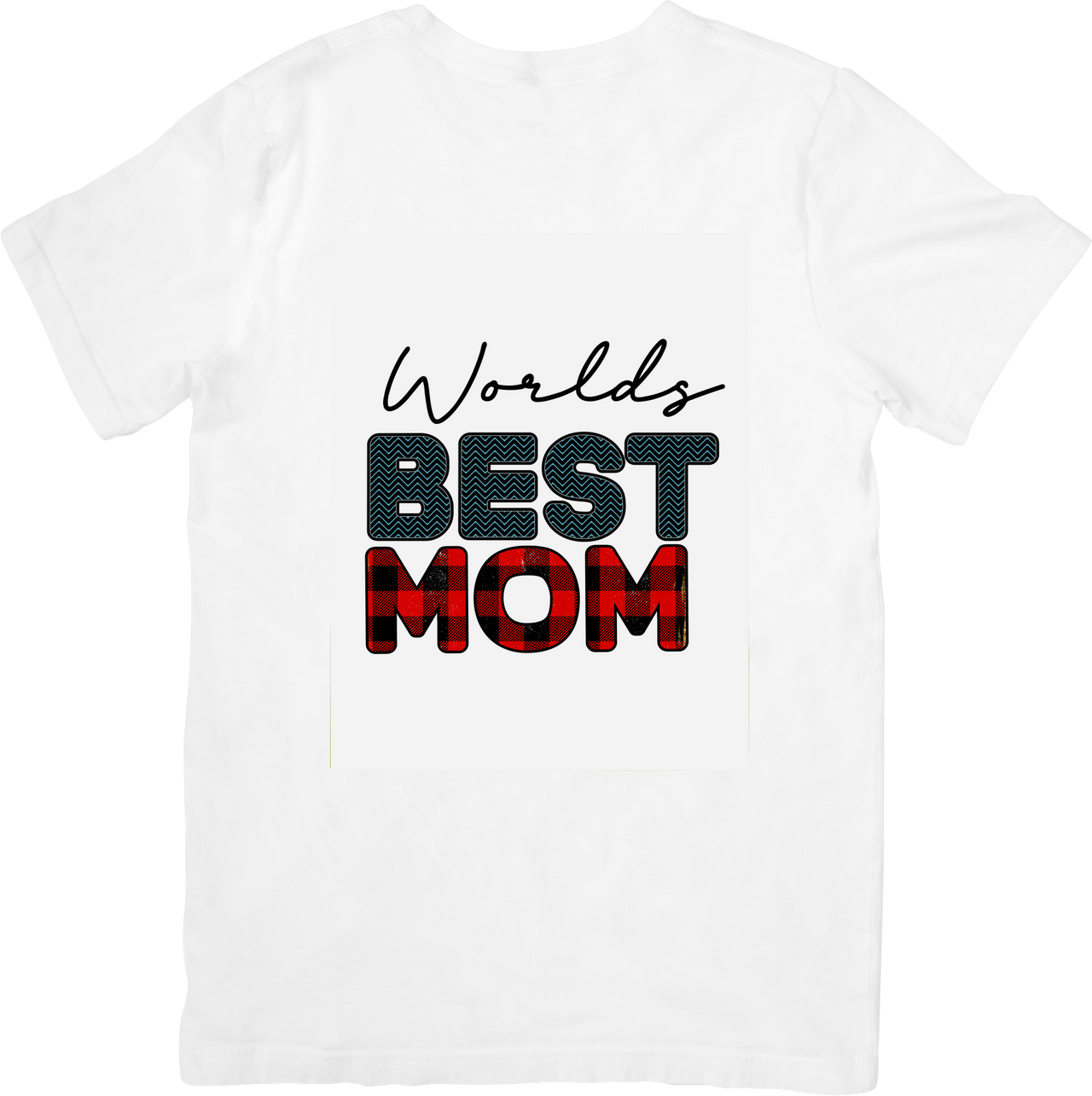 Worlds Best Mom Plaid T-Shirt | Vintage Holiday Graphic Tee | Mothers Day Gift