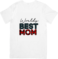 Thumbnail for Worlds Best Mom Plaid T-Shirt | Vintage Holiday Graphic Tee | Mothers Day Gift
