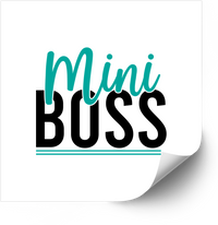 Thumbnail for Mini Boss Sticker | Teal Black Typography Vinyl Decal | Cute Kids Toddler Gift