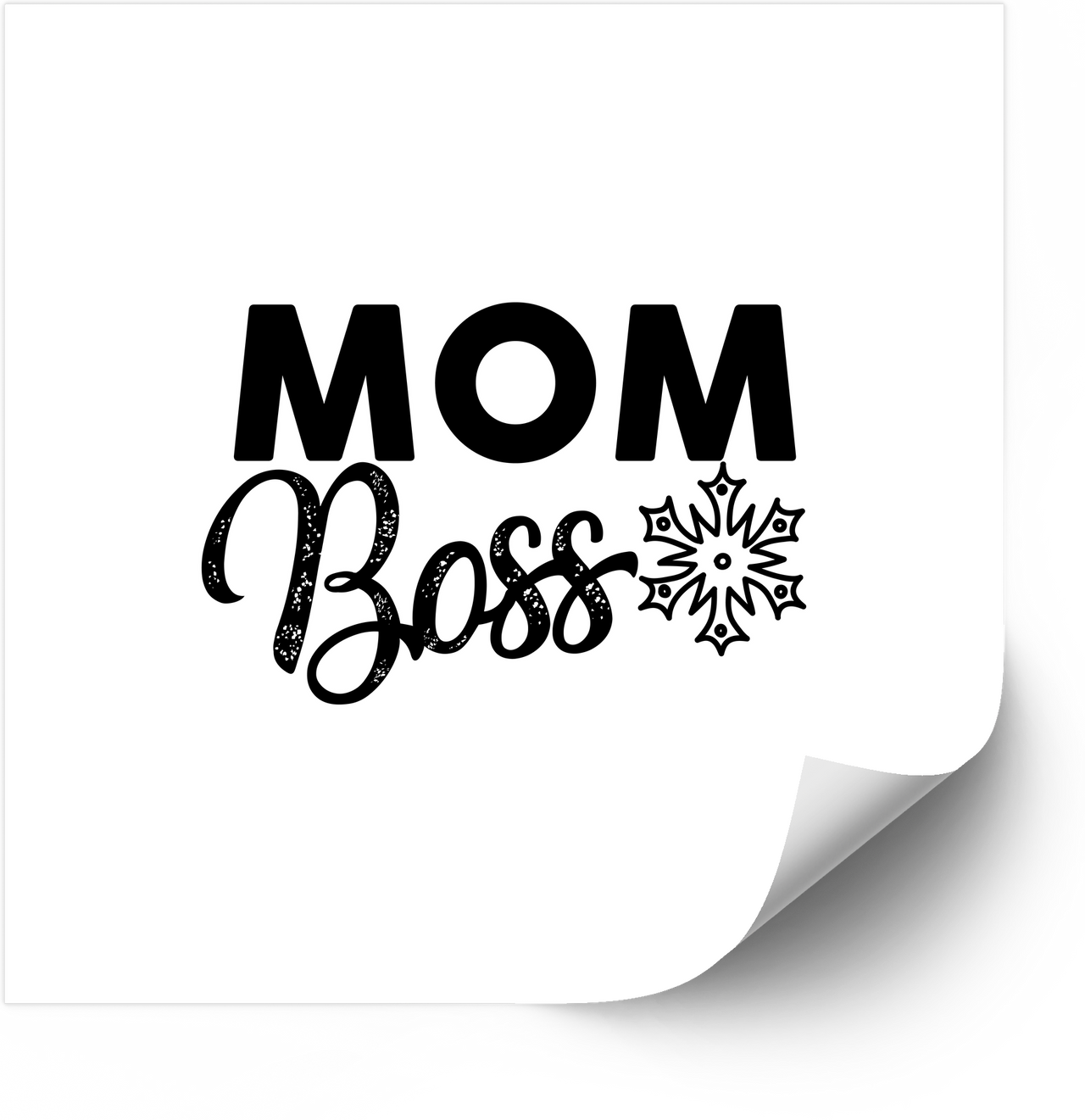 Mom Boss Snowflake Sticker | Funny Minimalist Vinyl Decal