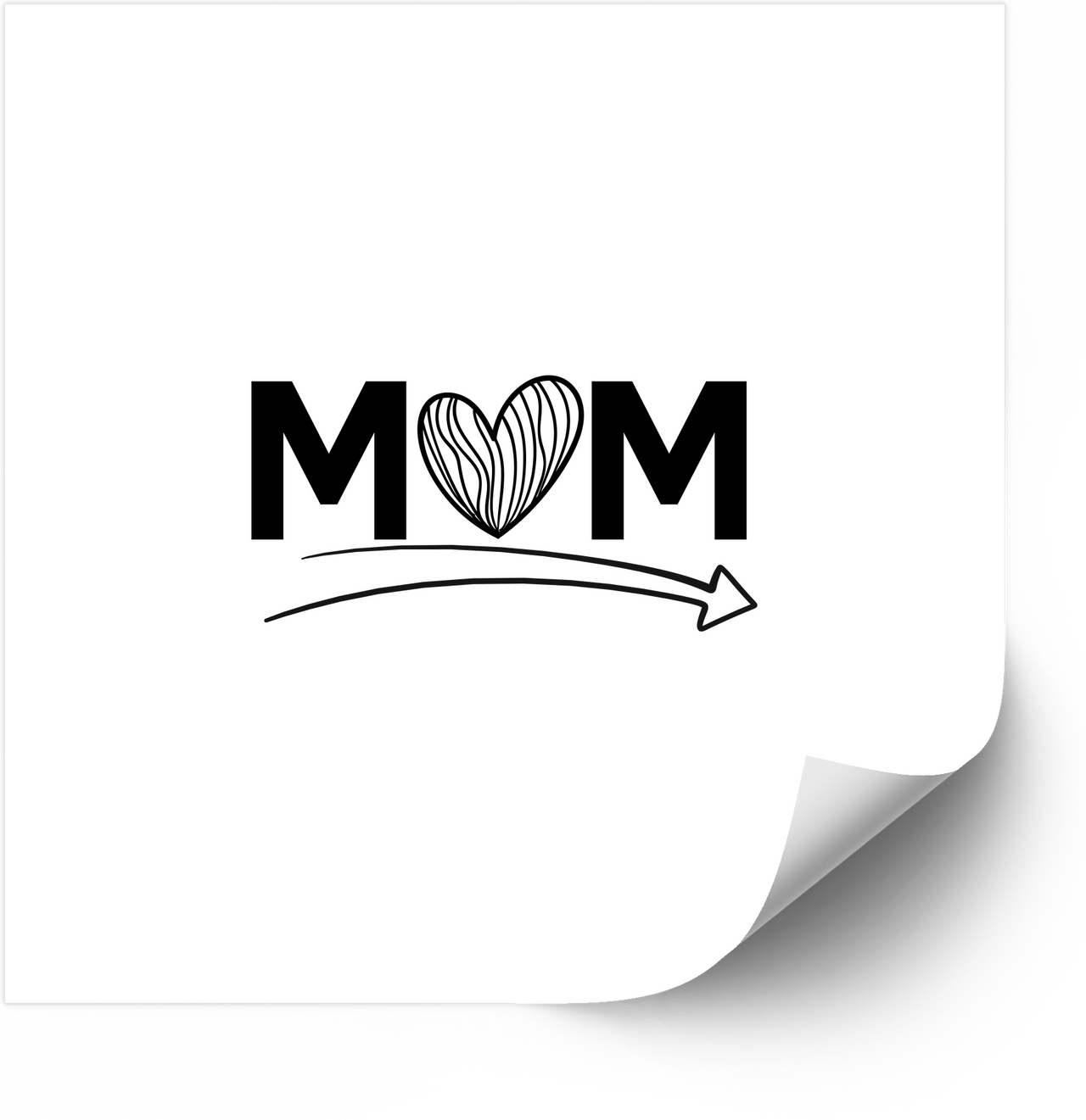 Mom Heart Arrow Sticker | Minimalist Mother Love Vinyl Decal