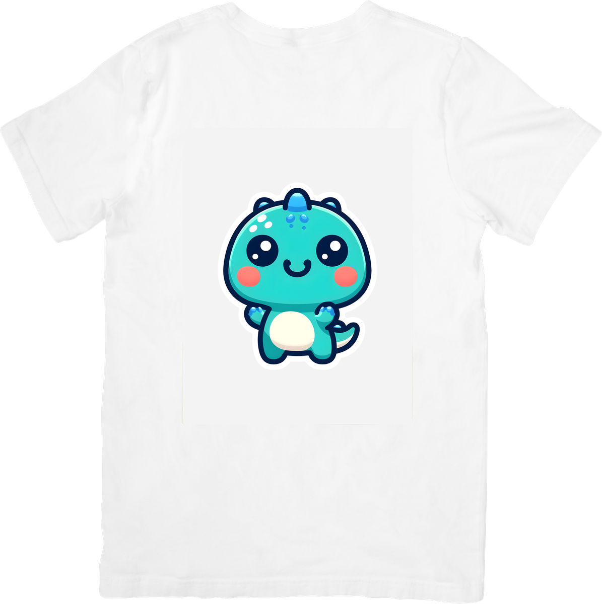 Cute Baby Dragon T-Shirt | Kawaii Teal Dino Graphic Tee | Kids Cartoon Gift